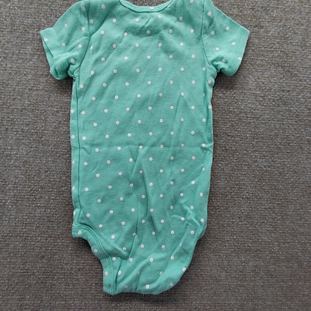 Carters, Small Wonders Baby‎ Girls 4 Bodysuits Polka Dot Yellow Blue Spring Set - Picture 8 of 11